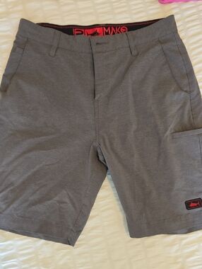 Pelagic Men's Gray Hybrid Shorts with Subtle Logo